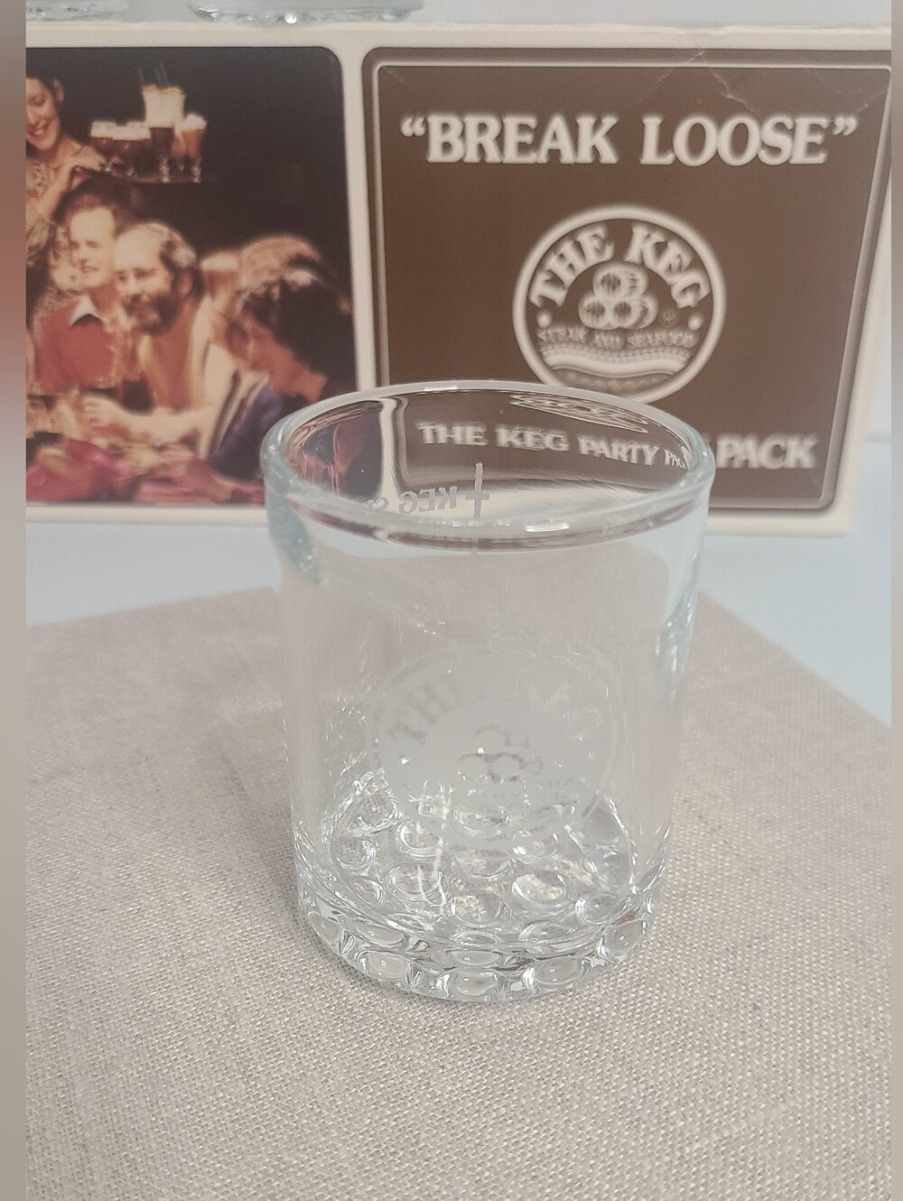 Vintage Keg Shot Glasses " The Keg Party Pack" Set Of 4 With Original Box